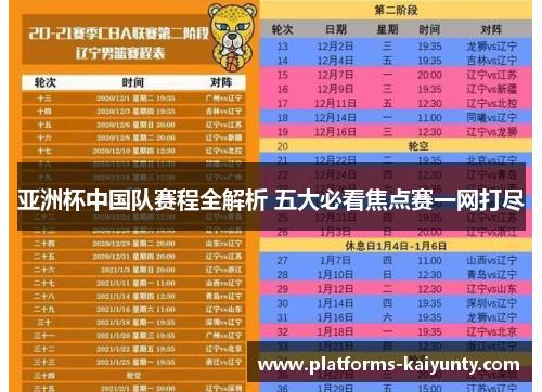 亚洲杯中国队赛程全解析 五大必看焦点赛一网打尽 亚洲杯中国队赛程全解析 五大必看焦点赛一网打尽